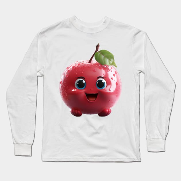 Adorable Red Cherry Buddy Long Sleeve T-Shirt by Cuteopia Gallery